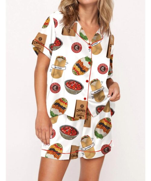 Burritos Bowls Mexican Grill Satin Pajama Set For Women