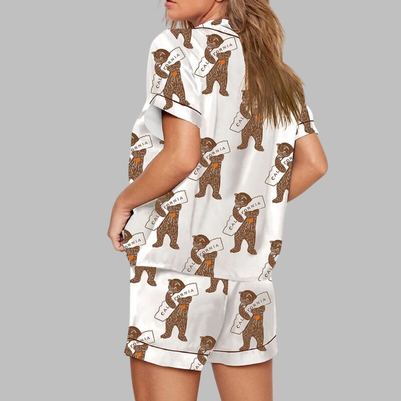 California Bear Hugging California Map Print Pajama Set - Image 3