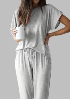 Casual Solid Pajama Set
