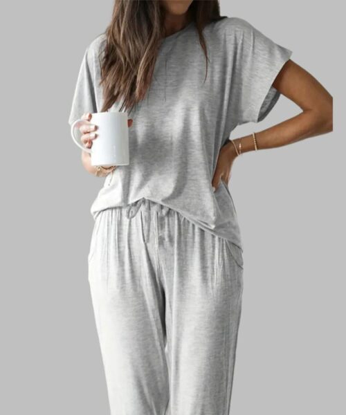 Casual Solid Pajama Set