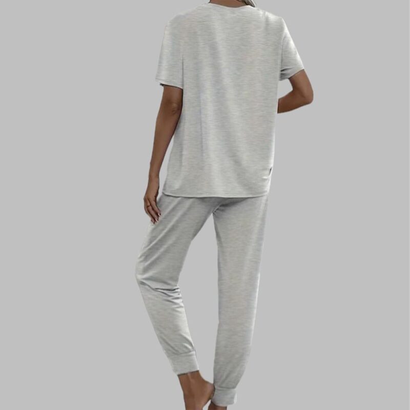 Casual Solid Pajama Set - Image 2
