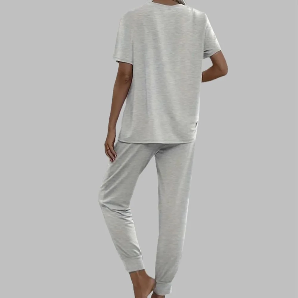 Casual Solid Pajama Set - Image 2