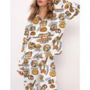 Cat Bread Satin Pajama Set For Women