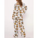 Cat Bread Satin Pajama Set For Women