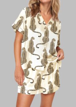 Cheetah Pajama Set For Women