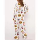 Chicken Nuggets Fast Food Satin Pajama Set For Women