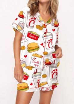 Chicken Nuggets Satin Pajama Set