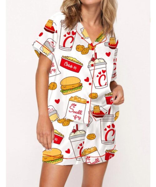 Chicken Nuggets Satin Pajama Set