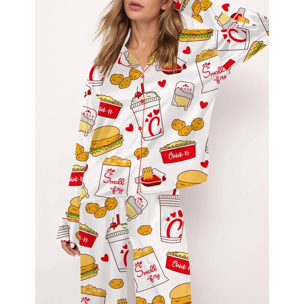Chicken Nuggets Satin Pajama Set - Image 2