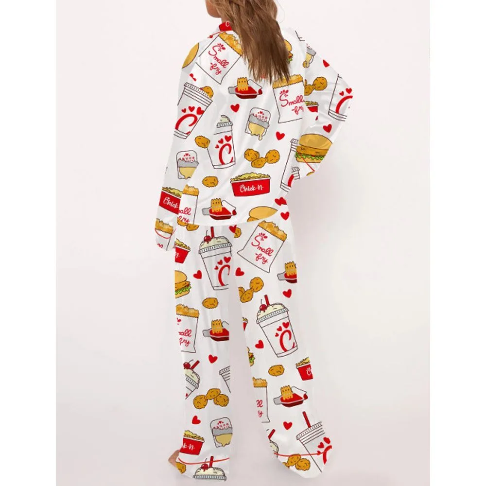 Chicken Nuggets Satin Pajama Set - Image 3