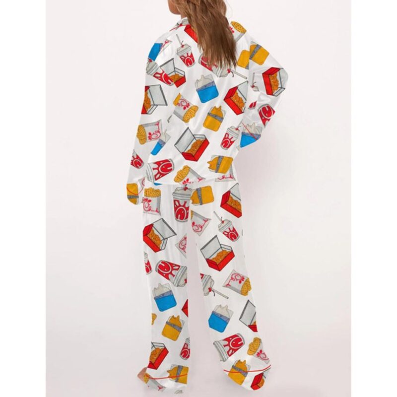 Chicken Nuggets Satin Pajama Set For Women - Image 3