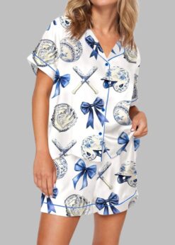 Chinoiserie Baseball Pajama Set For Women