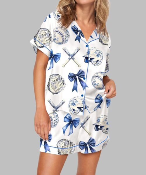 Chinoiserie Baseball Pajama Set For Women