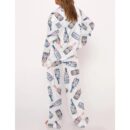 Chinoiserie Champagne Satin Pajama Set For Women