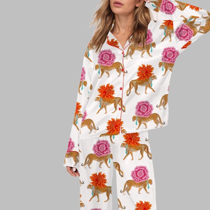 Chinoiserie Cheetah Pajama Set For Women - Image 2