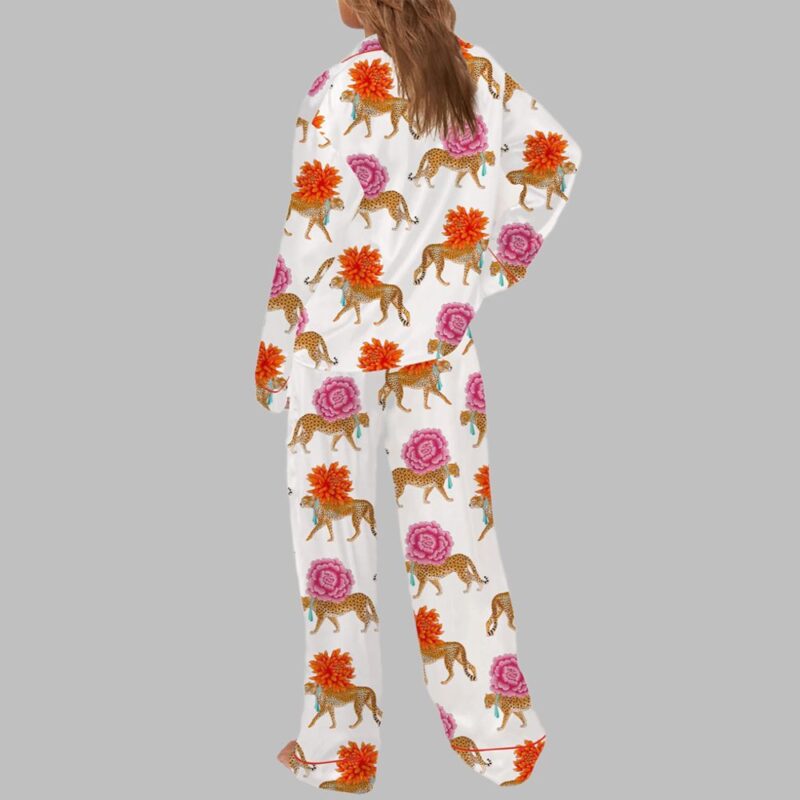 Chinoiserie Cheetah Pajama Set For Women - Image 3