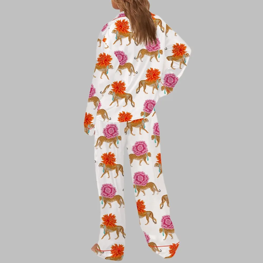 Chinoiserie Cheetah Pajama Set For Women - Image 3