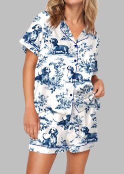 Chinoiserie Dachshund Pajama Set For Women
