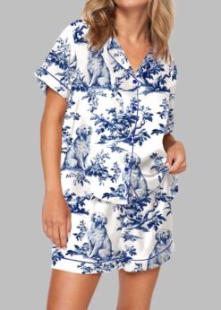 Chinoiserie Golden Retriever Pajama Set
