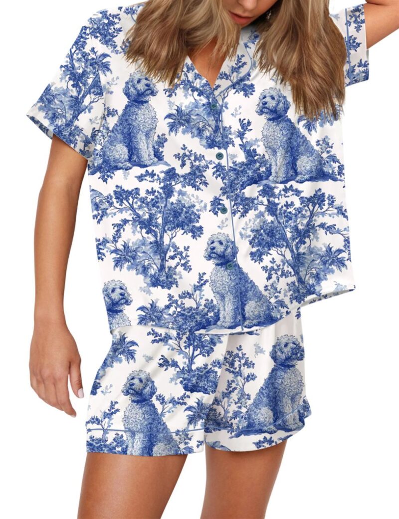 Chinoiserie Goldendoodle Pajama Set For Women - Image 2
