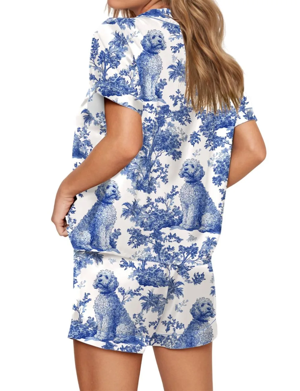 Chinoiserie Goldendoodle Pajama Set For Women - Image 3