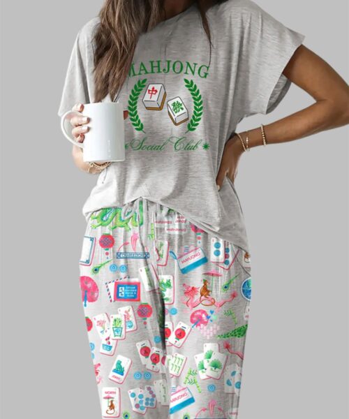 Chinoiserie Mahjong Casual Pajama Set