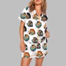 Chonky Black Cat Ramen Japanese Noodles Pajama Set