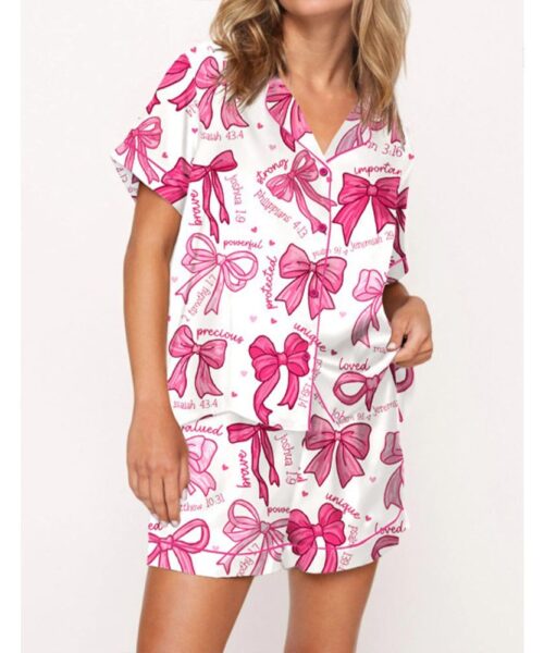 Christian Coquette Bows Pajama Set For Women
