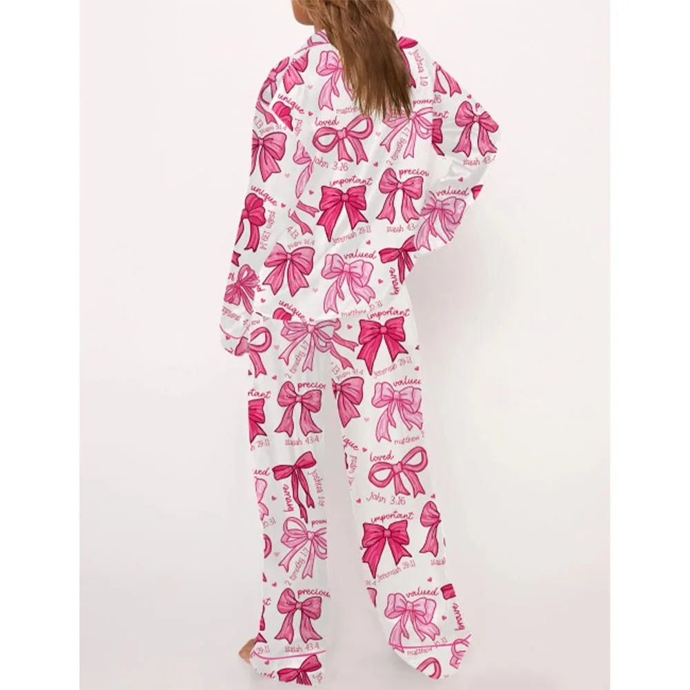 Christian Coquette Bows Pajama Set For Women - Image 3