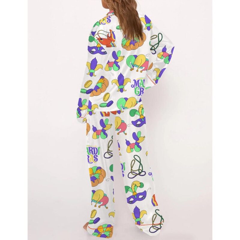 Christian Mardi Gras Satin Pajama Set For Women - Image 3