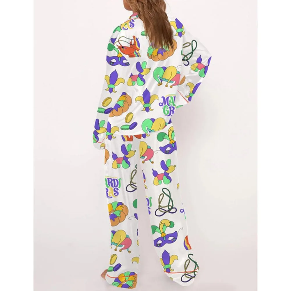 Christian Mardi Gras Satin Pajama Set For Women - Image 3