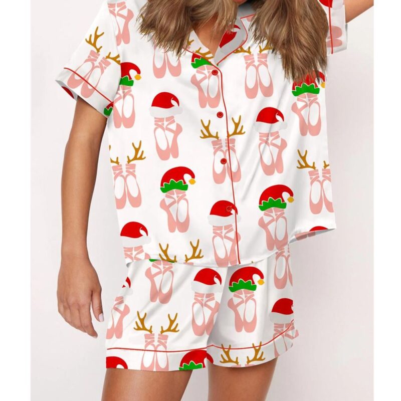 Christmas Ballet Shoes Satin Pajama Set - Image 2