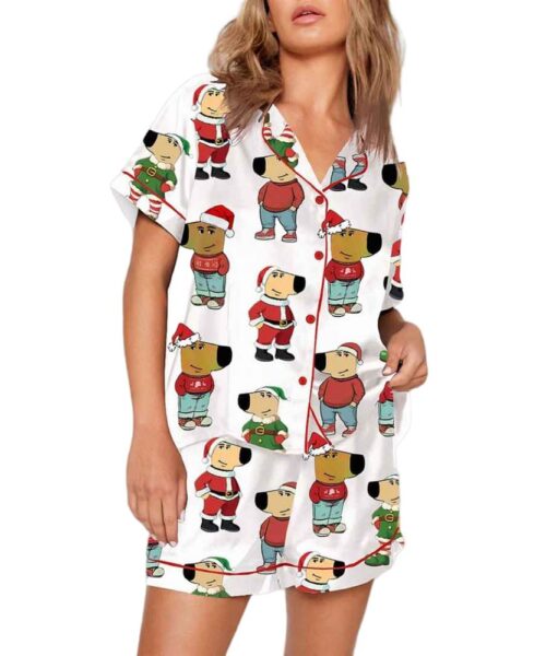 Christmas Chill Guy Meme Pajama Set