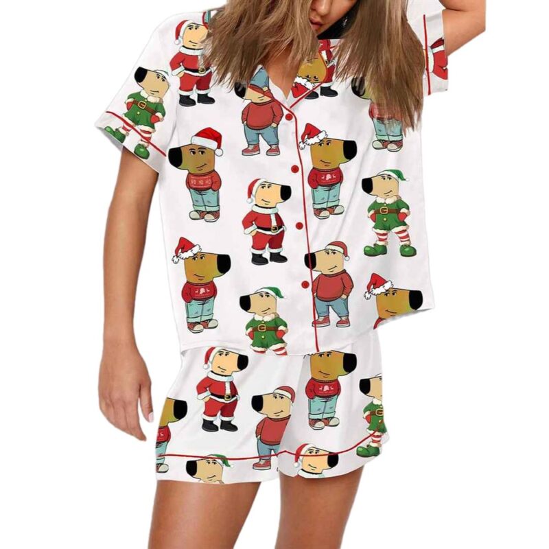 Christmas Chill Guy Meme Pajama Set - Image 3
