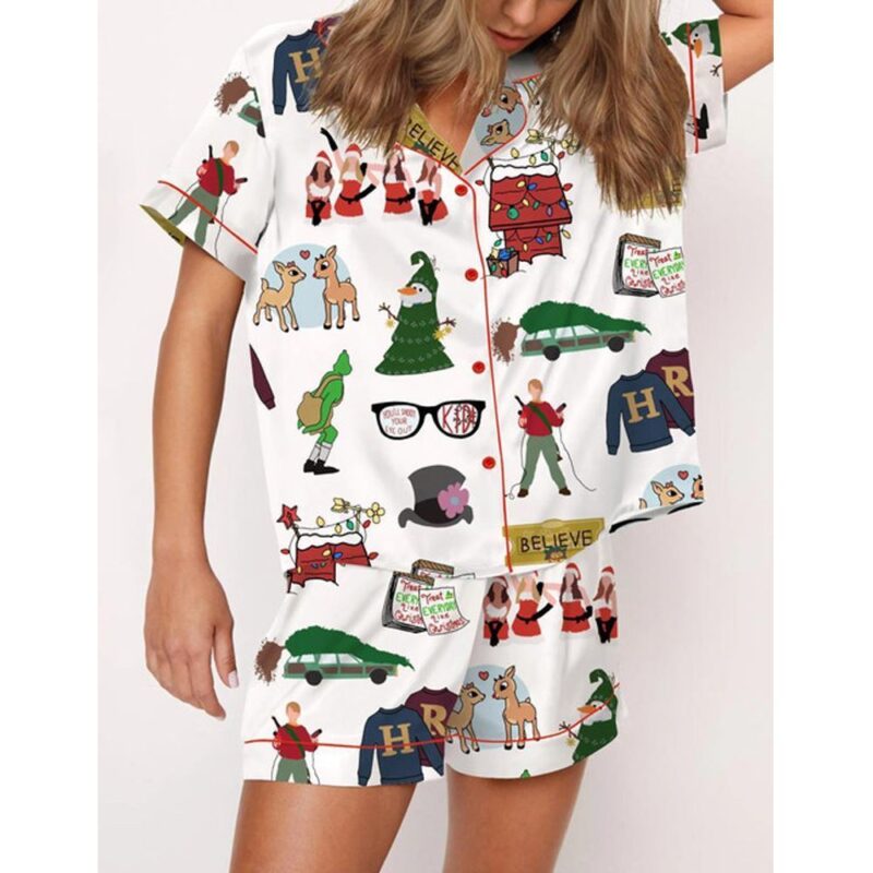 Christmas Classics Satin Pajama Set For Women - Image 2