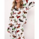 Christmas Dachshund Satin Pajama Set For Women