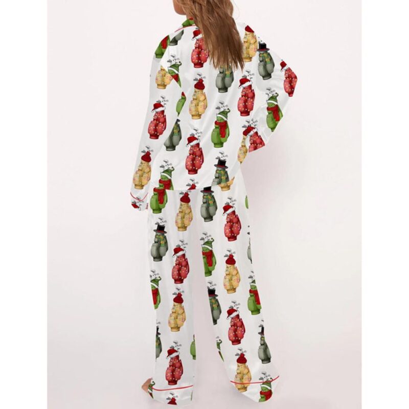 Christmas Golf Satin Pajama Set For Women - Image 3