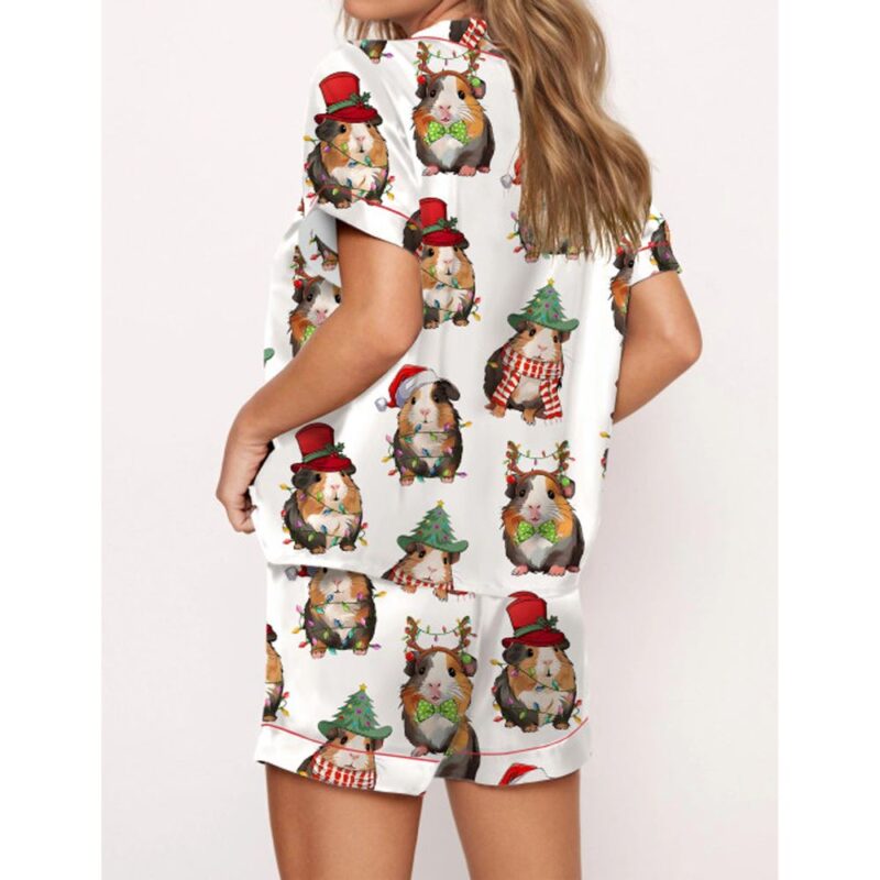 Christmas Guinea Pig Satin Pajama Set For Women - Image 2