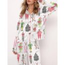 Christmas Movies Satin Pajama Set For Women