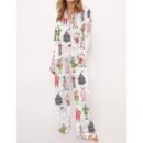 Christmas Movies Satin Pajama Set For Women