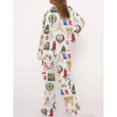 Christmas Paris Satin Pajama Set For Women