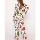 Christmas Things Satin Pajama Set For Women