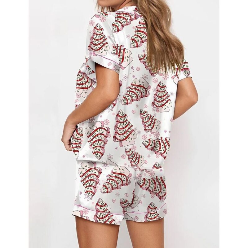 Christmas Tree Cake Short Sleeve Pajama Set - Image 3