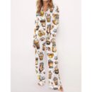 Coffee And Cats Pajama Set For Women