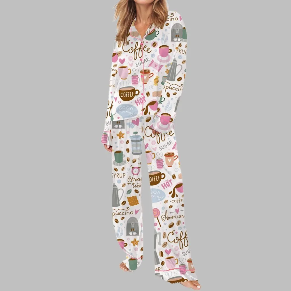 Coffee Pajama Set For Women - Image 2