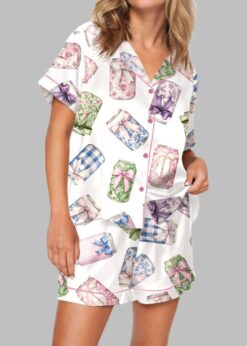 Cola Cans And Bows Pajama Set For Women