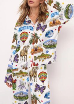 Colorado State Travel Pajama Set For Women