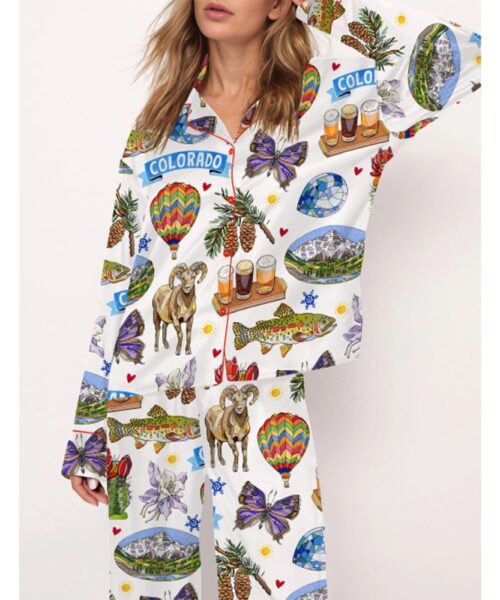 Colorado State Travel Pajama Set For Women