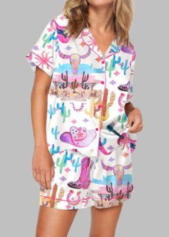 Colorful Cowgirl Pajama Set For Women
