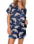 Colorful Dolphins Pajama Set For Women